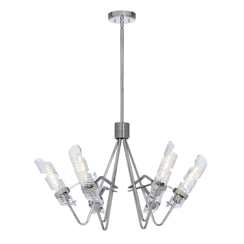 Maxim Lighting Milano 6 Light Chandelier, Polished Nickel