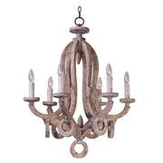 Maxim Olde World 6-Light Chandelier, Senora Wood