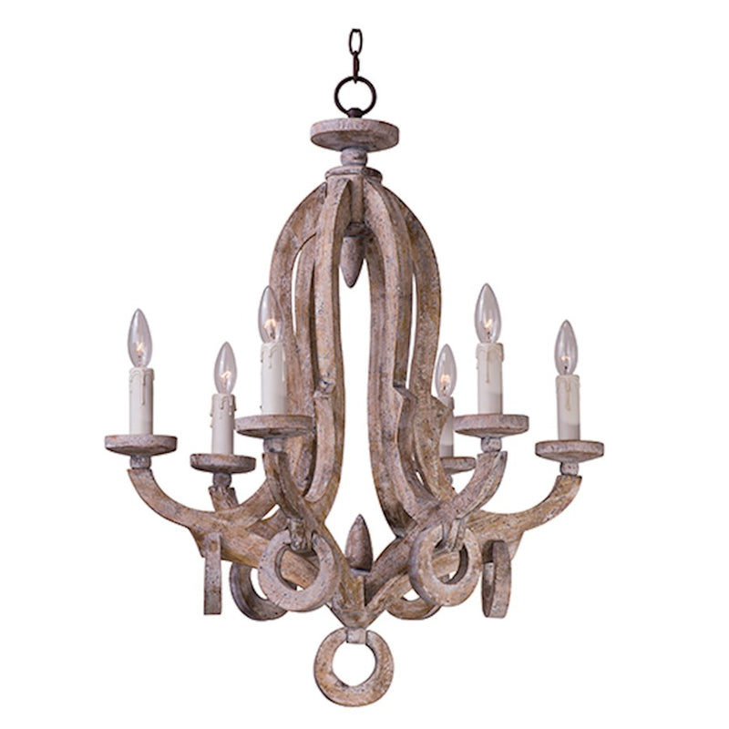 Maxim Olde World 6-Light Chandelier, Senora Wood
