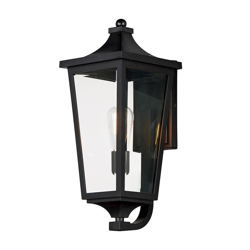 Maxim Lighting Sutton Place Vx 1 Light Outdoor Sconce, Black/Clear