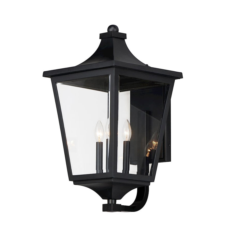 Maxim Lighting Sutton Place Vx Outdoor Wall Mount, Black/Clear