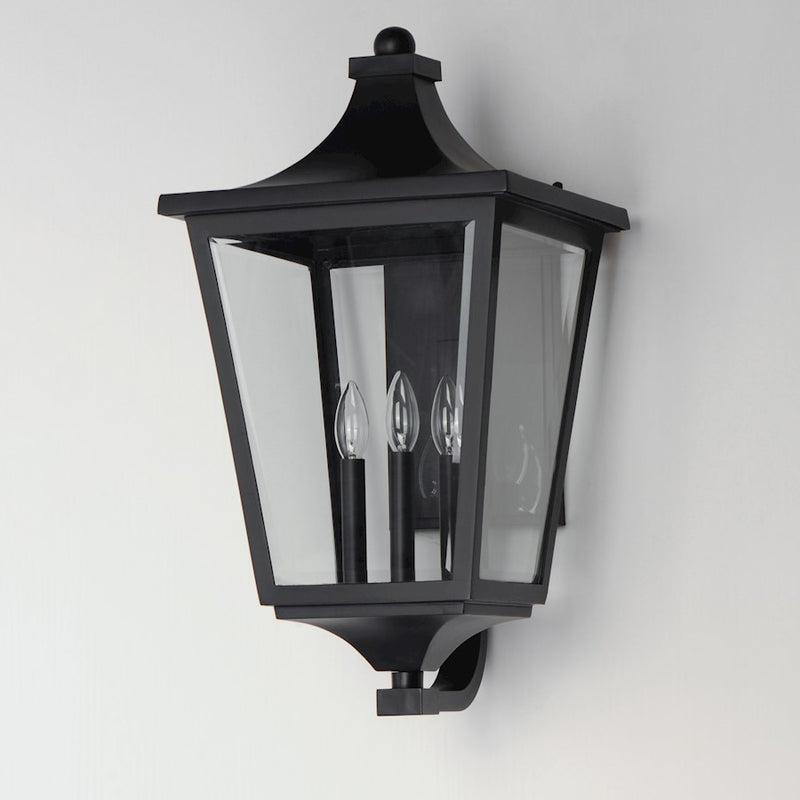 Maxim Lighting Sutton Place Vx Outdoor Wall Mount, Black/Clear