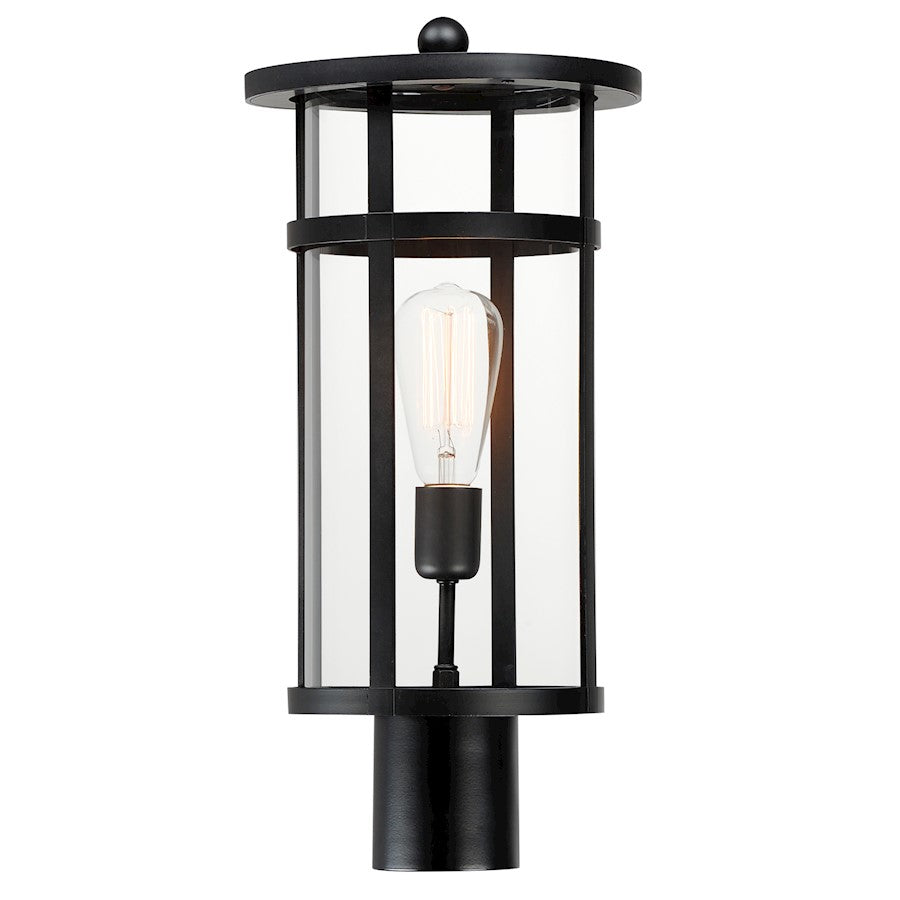 Maxim Lighting Clyde Vx 1 Light Post Lantern, Black/Clear