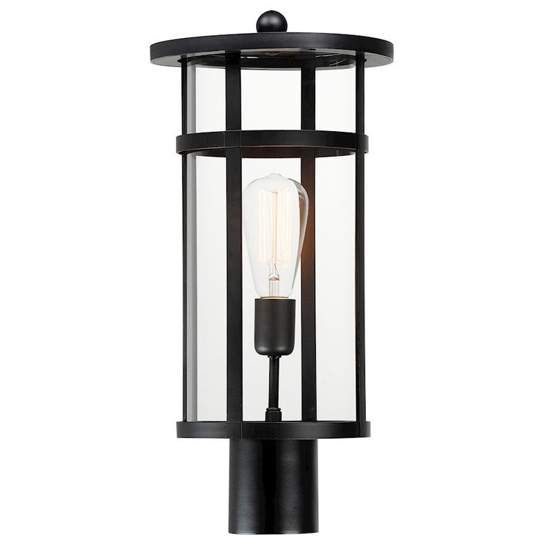 Maxim Lighting Clyde Vx 1 Light Post Lantern, Black/Clear