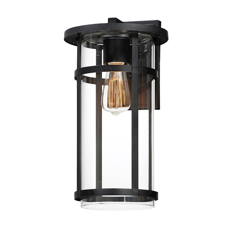 Maxim Lighting Clyde Vx 1 Light Outdoor Sconce, Black/Clear