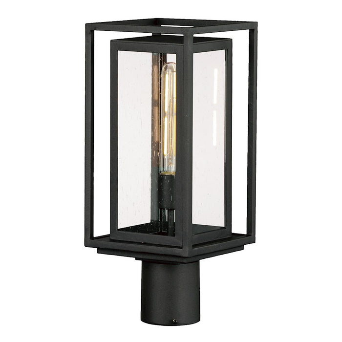 Maxim Lighting Cabana VX 1 Light Outdoor Post Mount, Black/Seedy - 40660CDBK