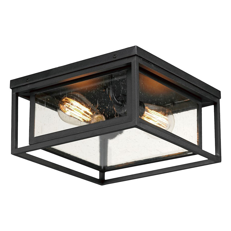Maxim Lighting Cabana VX 2 Light Flush Mount, Black/Seedy
