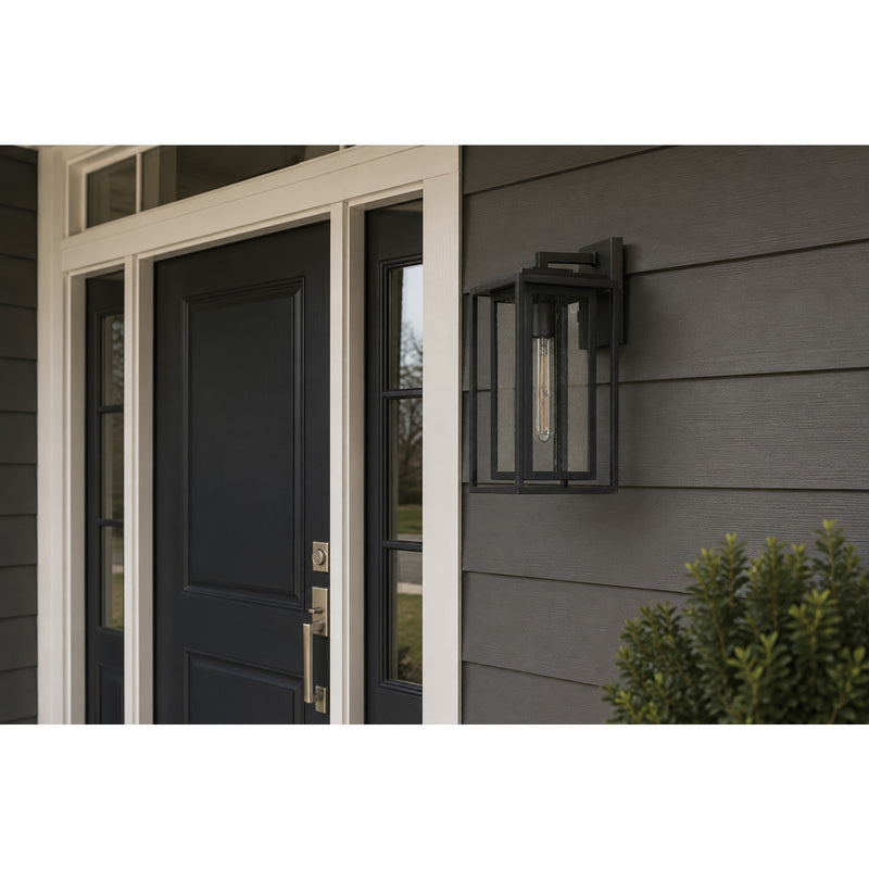 Maxim Lighting Cabana VX 1Lt Medium Outdoor Wall Sconce, Black/Seedy