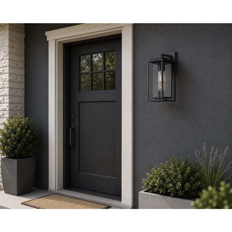 Maxim Lighting Cabana VX 1Lt Medium Outdoor Wall Sconce, Black/Seedy