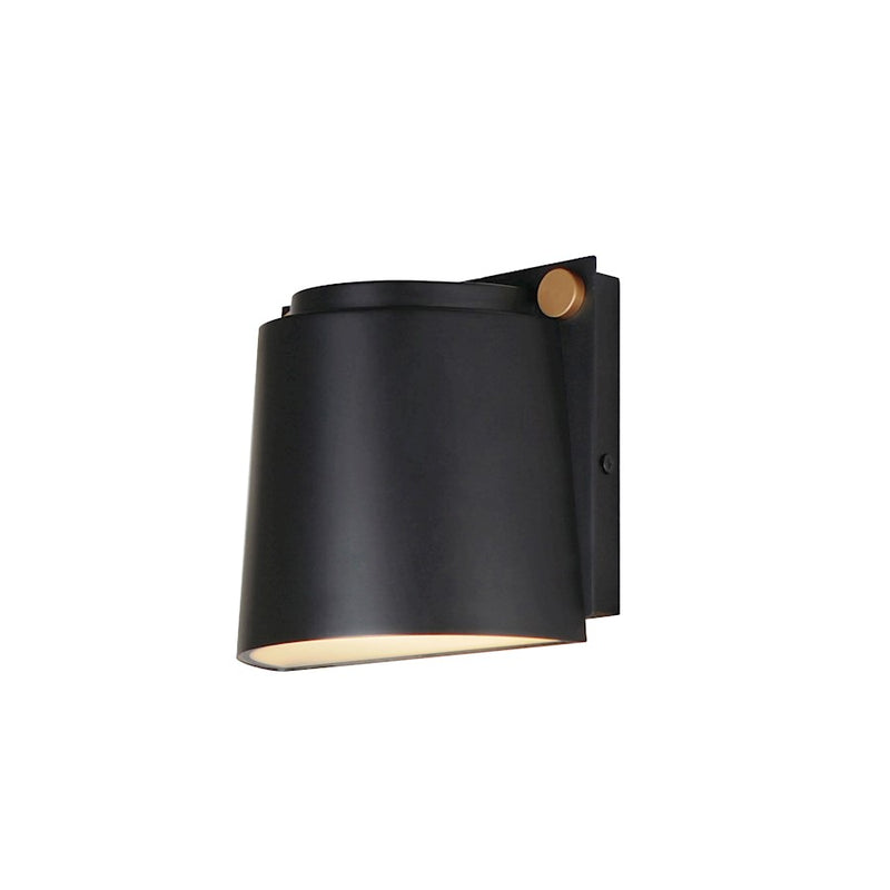 Maxim Rivet 1 Light Outdoor Wall Mount, Black/Antique Brass