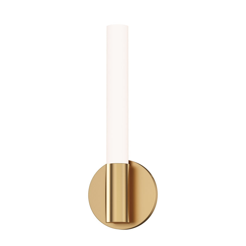 Maxim Lighting Tubi 1Lt 14" Bath Vanity, White/Aged Brass/White