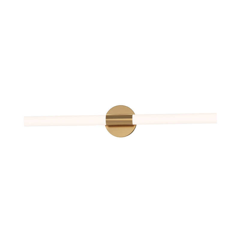 Maxim Lighting Tubi 1Lt 30" Bath Vanity, White/Aged Brass/White