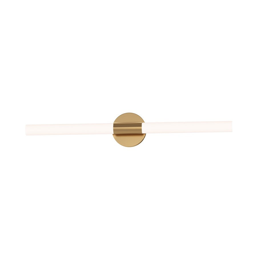 Maxim Lighting Tubi 1Lt 30" Bath Vanity, White/Aged Brass/White - 52513WTNAB