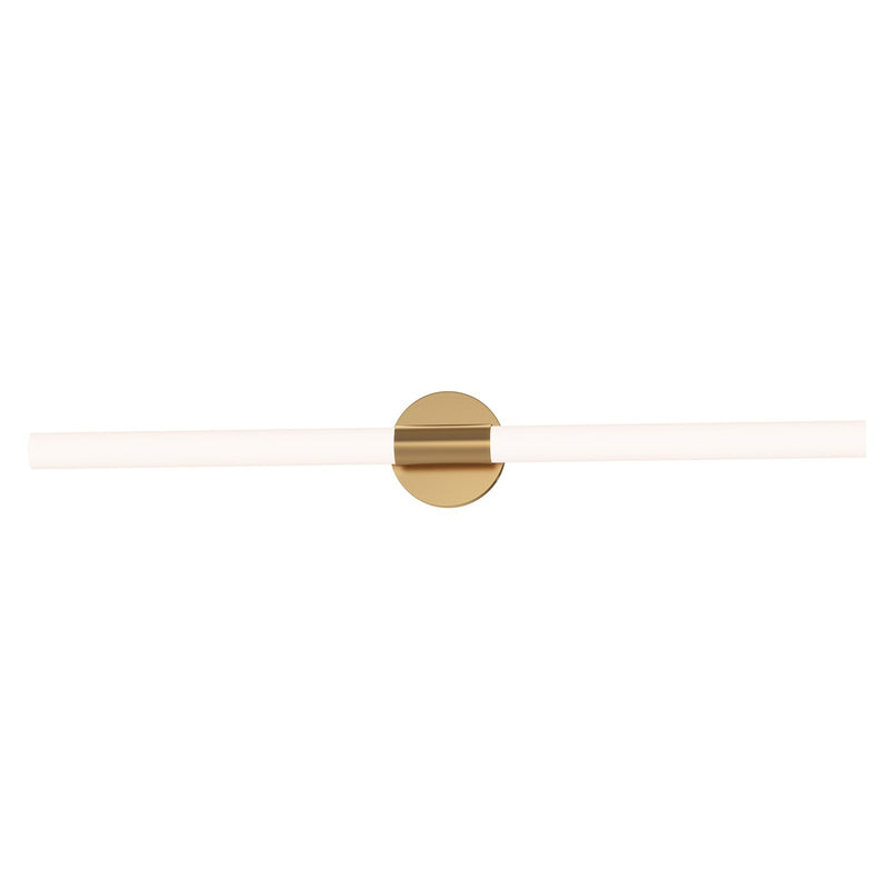 Maxim Lighting Tubi 1Lt 36" Bath Vanity, White/Aged Brass/White