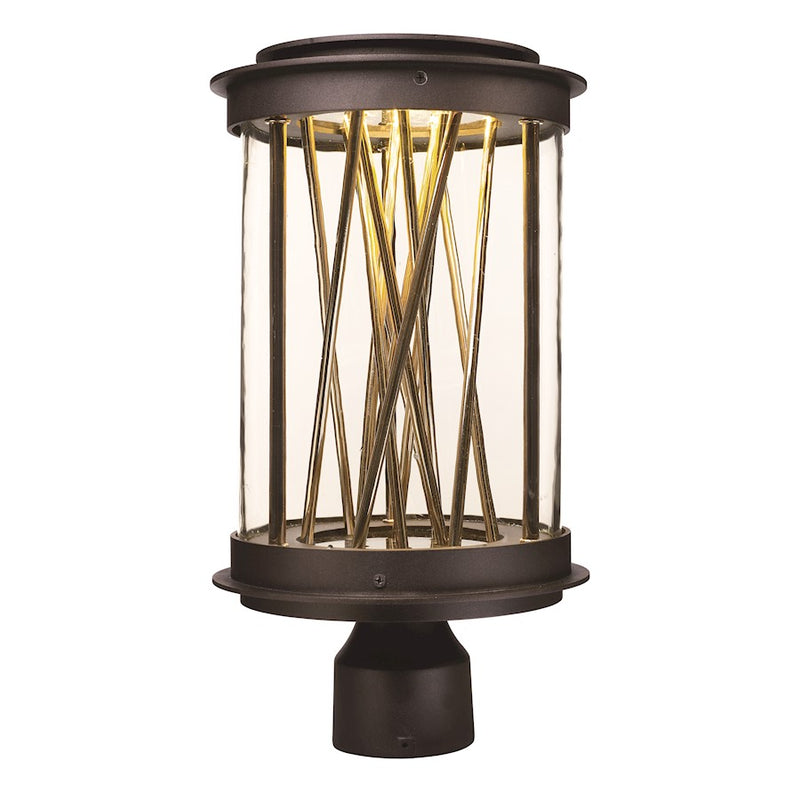 Maxim Bedazzle LED Outdoor Post, Galaxy Bronze/French Gold