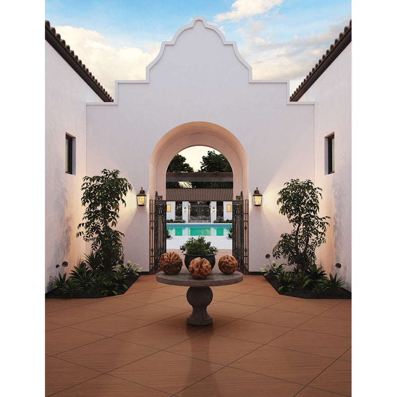 Maxim Arbor LED 2-Light Outdoor Wall Lantern, Adobe/Stainless Steel- 53504CLAE