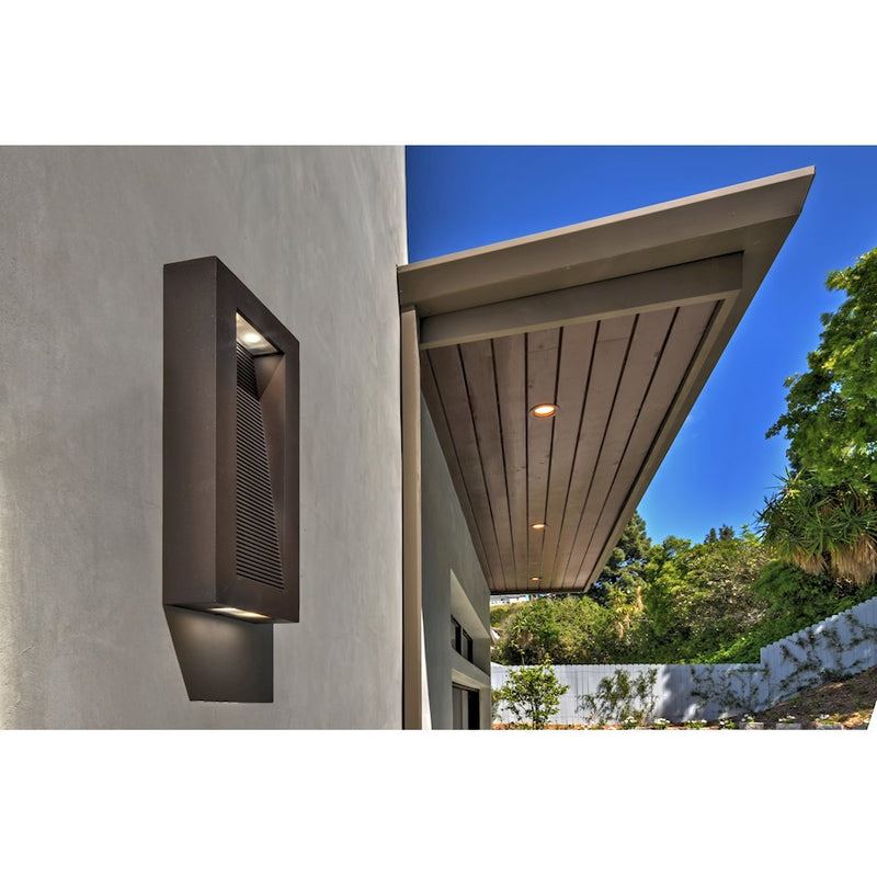 Maxim Avenue 7in 1-Light LED Outdoor Wall Lantern | Architectural Bronze | Entryway & Patio | 7 x 2 x 16 in | Model 54352ABZ