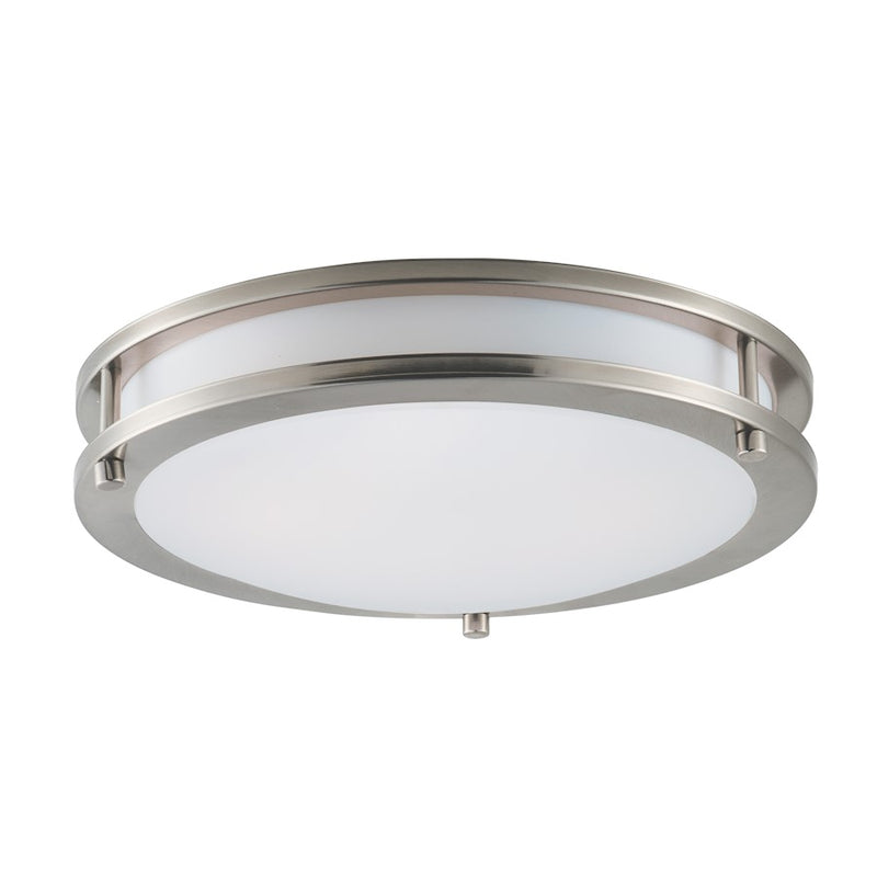 Maxim Lighting Linear LED 1-Light Flush Mount, Nickel/White