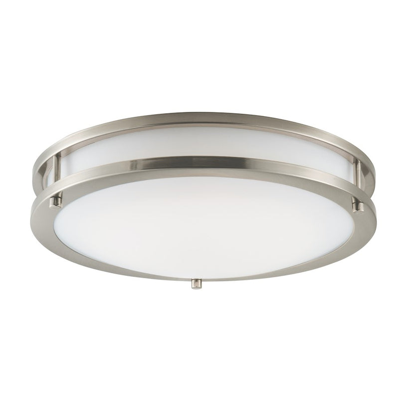 Maxim Lighting Linear LED 1-Light Flush Mount, Nickel/White