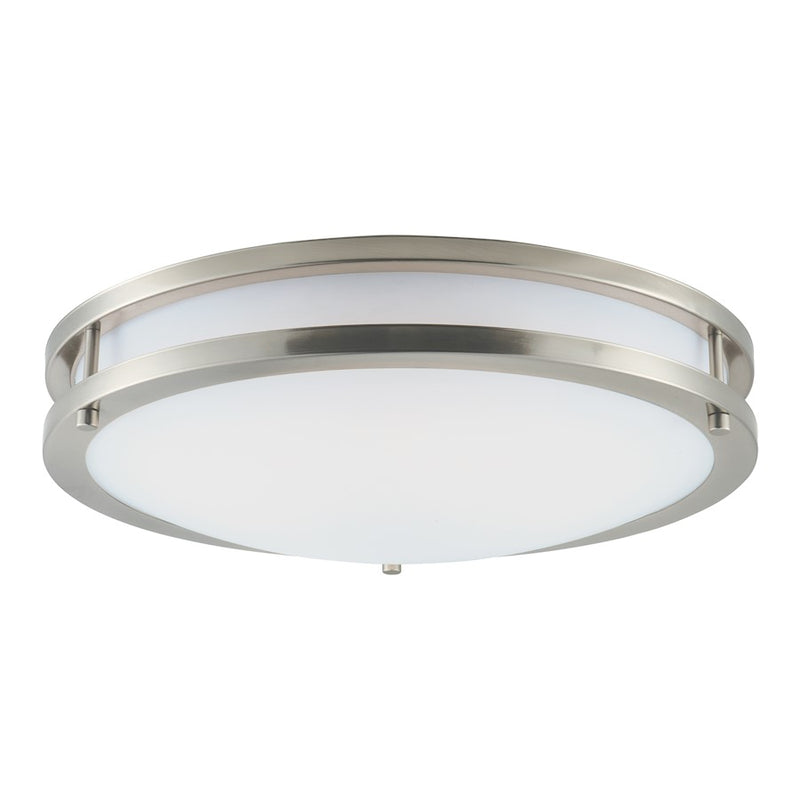Maxim Lighting Linear LED 1-Light Flush Mount, Nickel/White