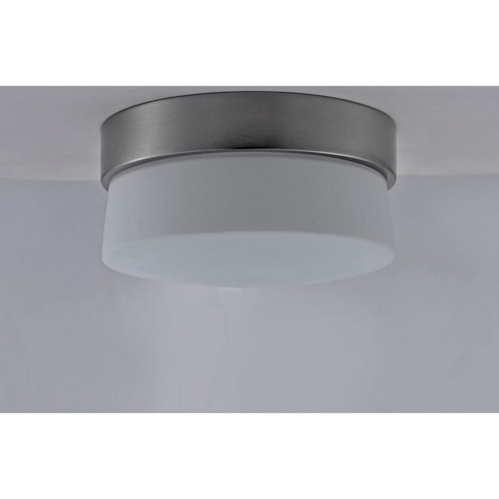 Maxim Lighting Flux 1 Light LED Flush Mount, Silver/WH