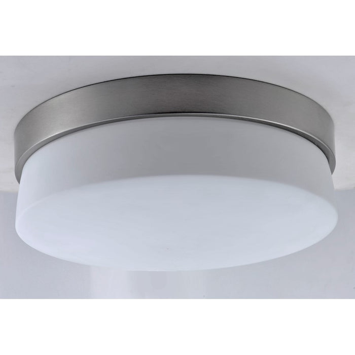 Maxim Lighting Flux 1 Light LED Flush Mount, Silver/White