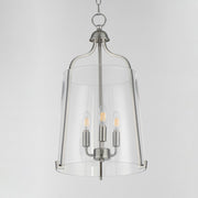 Maxim Lighting Bellmore 13.5in 3-Light Foyer Pendant | Transitional Satin Nickel and Clear Glass | Entry Foyer & Dining Room | Model 5683CLSN