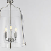 Maxim Lighting Bellmore 13.5in 3-Light Foyer Pendant | Transitional Satin Nickel and Clear Glass | Entry Foyer & Dining Room | Model 5683CLSN