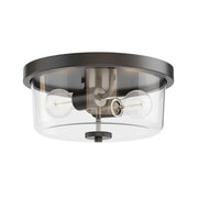 Maxim Lighting Fuller 2 Light 5.5" Flush Mount, Black/Clear - 5691CLBK