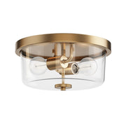 Maxim Lighting Fuller 2Lt 5.5" Flush Mount, Natural Aged Brass/Clear - 5691CLNAB