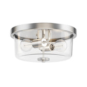 Maxim Lighting Fuller 2 Light 5.5" Flush Mount, Satin Nickel/Clear - 5691CLSN