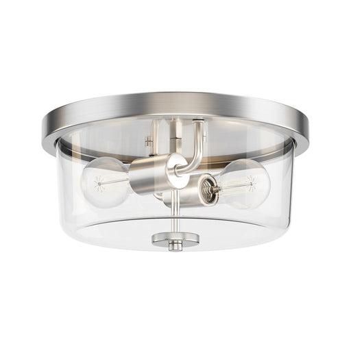 Maxim Lighting Fuller 2 Light 5.5" Flush Mount, Satin Nickel/Clear - 5691CLSN