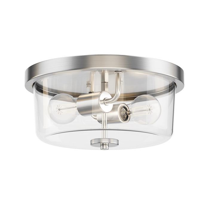 Maxim Lighting Fuller 2 Light 5.5" Flush Mount, Satin Nickel/Clear - 5691CLSN