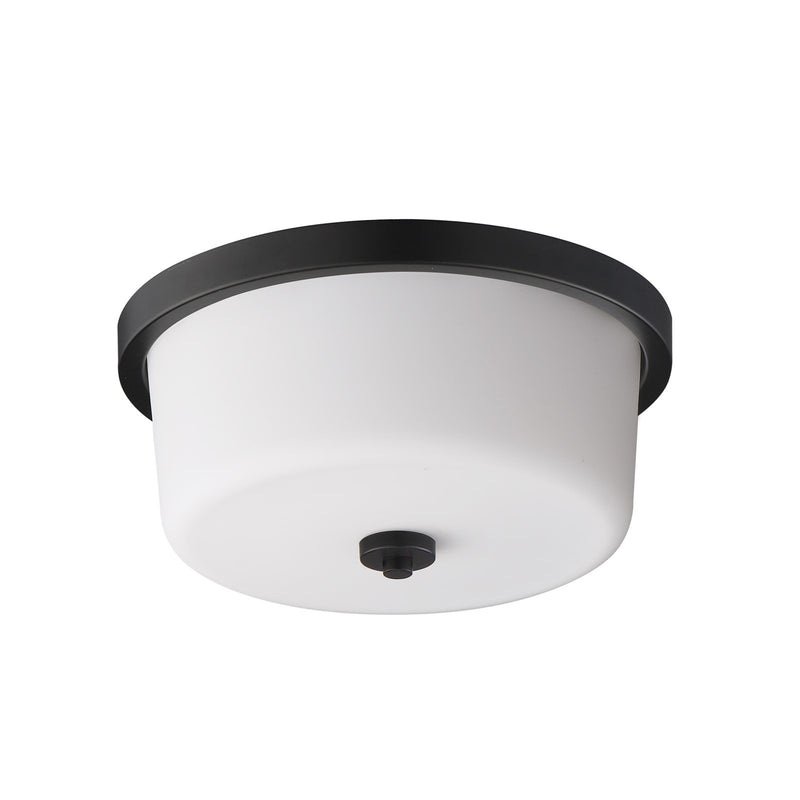 Maxim Lighting Fuller 2 Light 5.5" Flush Mount, Black/White