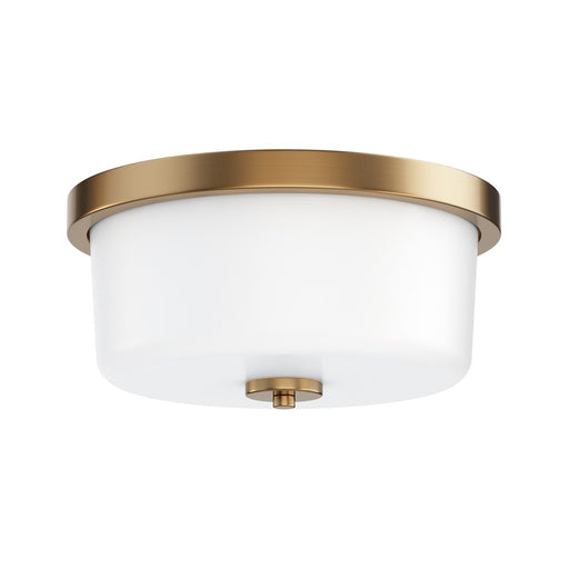Maxim Lighting Fuller 2Lt 5.5" Flush Mount, Natural Aged Brass/White - 5691WTNAB