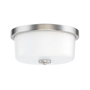 Maxim Lighting Fuller 2 Light 5.5" Flush Mount, Satin Nickel/White - 5691WTSN