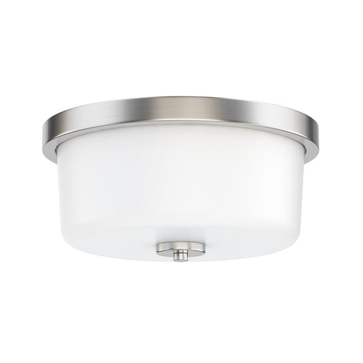 Maxim Lighting Fuller 2 Light 5.5" Flush Mount, Satin Nickel/White - 5691WTSN