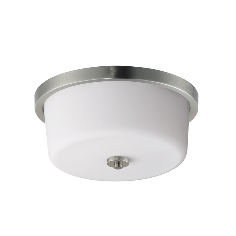 Maxim Lighting Fuller 2 Light 5.5" Flush Mount, Satin Nickel/White