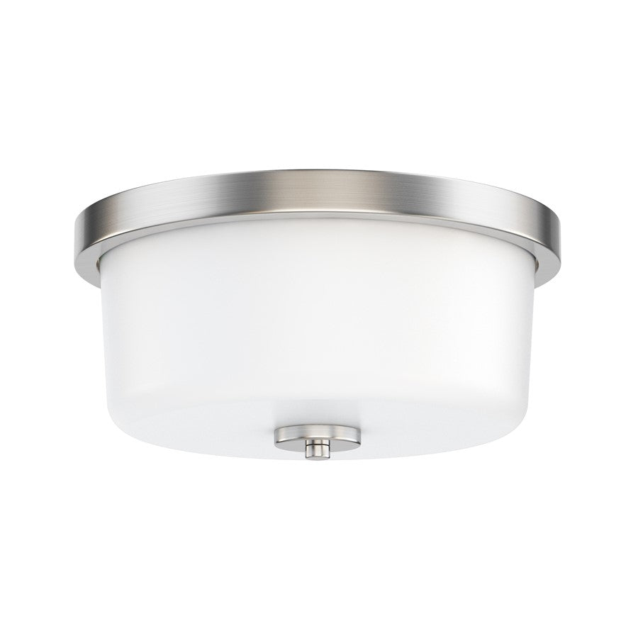 Maxim Lighting Fuller 2 Light 5.5" Flush Mount, Satin Nickel/White - 5691WTSN