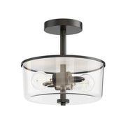 Maxim Lighting Fuller 2 Light 10" Flush Mount, Black/Clear - 5692CLBK