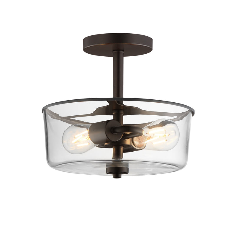 Maxim Lighting Fuller 2Lt 10" Flush Mount, Oil Rubbed Bronze/Clear