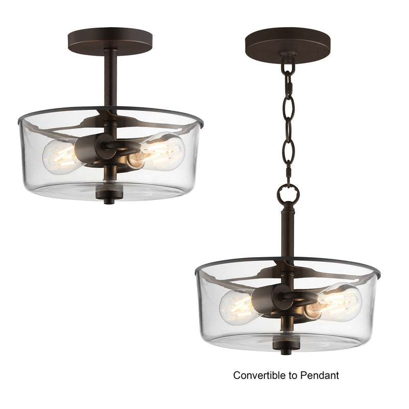 Maxim Lighting Fuller 2Lt 10" Flush Mount, Oil Rubbed Bronze/Clear