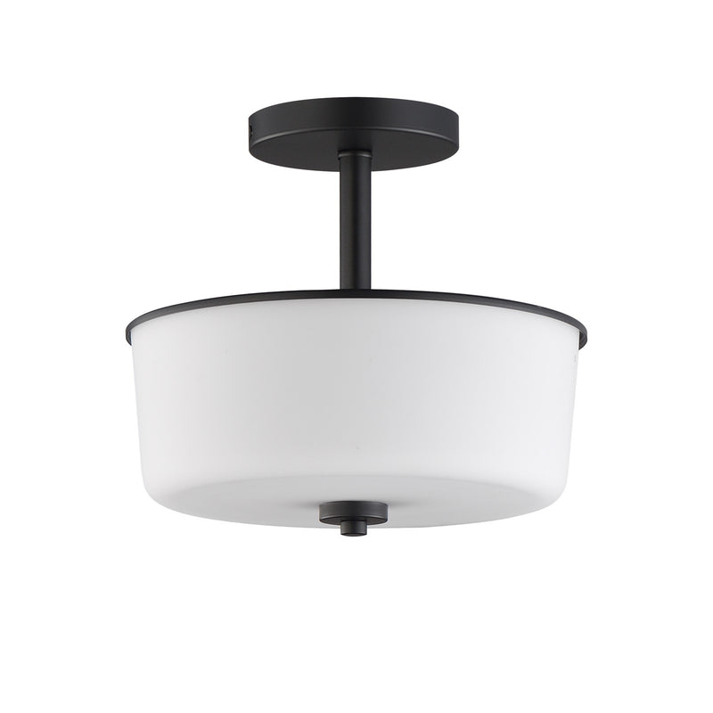 Maxim Lighting Fuller 2 Light 10" Flush Mount, Black/White