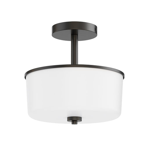 Maxim Lighting Fuller 2 Light 10" Flush Mount, Black/White - 5692WTBK