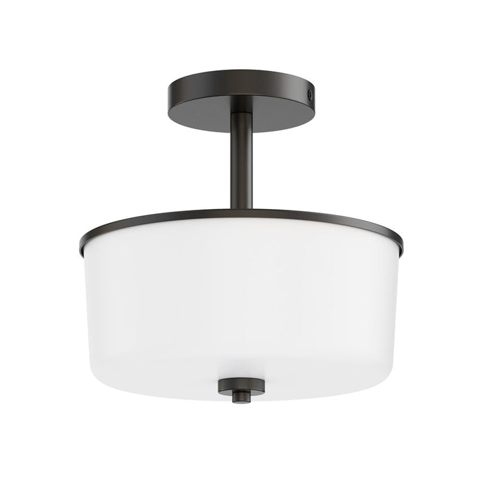 Maxim Lighting Fuller 2 Light 10" Flush Mount, Black/White - 5692WTBK