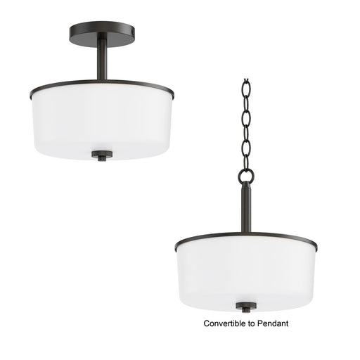 Maxim Lighting Fuller 2 Light 10" Flush Mount, Black/White