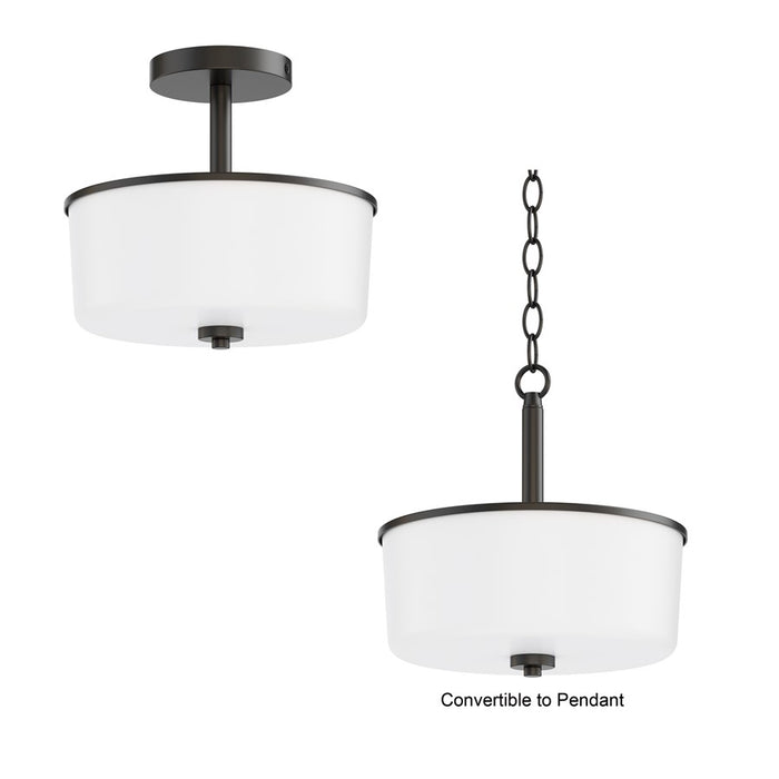Maxim Lighting Fuller 2 Light 10" Flush Mount, Black/White