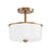 Maxim Lighting Fuller 2Lt 10" Flush Mount, Natural Aged Brass/White - 5692WTNAB