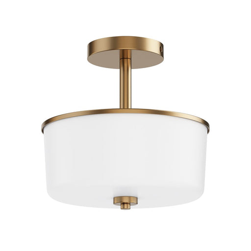 Maxim Lighting Fuller 2Lt 10" Flush Mount, Natural Aged Brass/White - 5692WTNAB