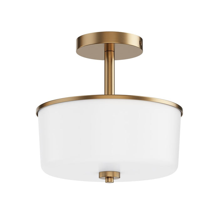 Maxim Lighting Fuller 2Lt 10" Flush Mount, Natural Aged Brass/White - 5692WTNAB